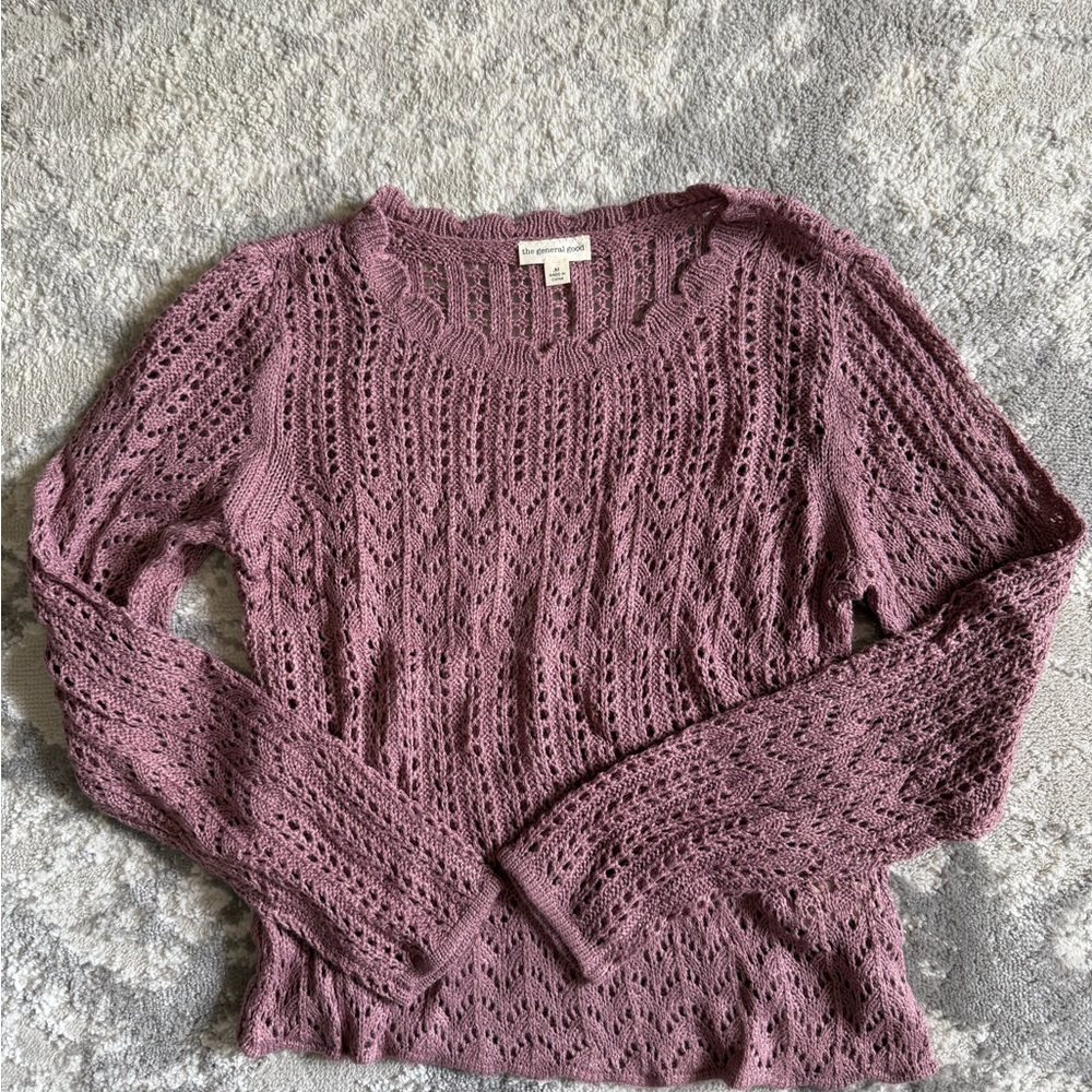 Women's Textured Knit Sweater - Dusty Purple